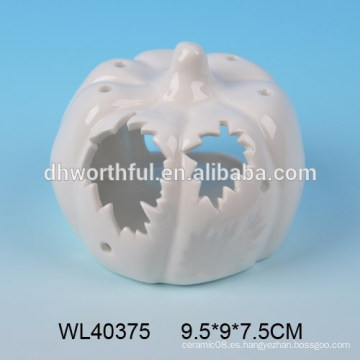 Arte de porcelana blanca para LED con diseño de calabaza de halloween